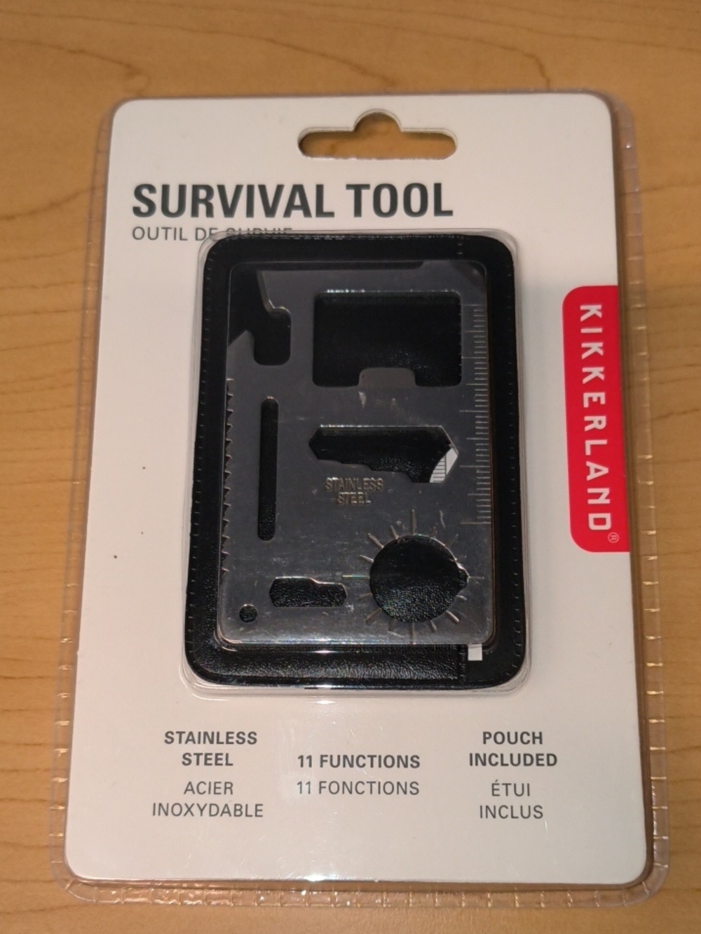 Kikkerland 11 Functions Stainless Steel Survival Tool included Pouch New